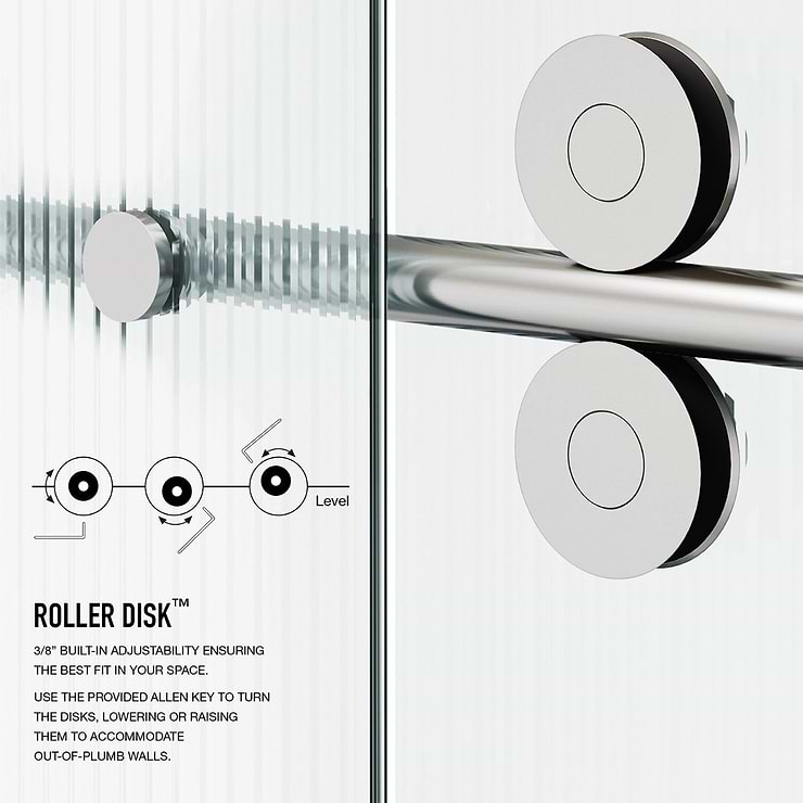 Gemello 60x74 Right Sliding Shower Door with Fluted Glass in Stainless Steel