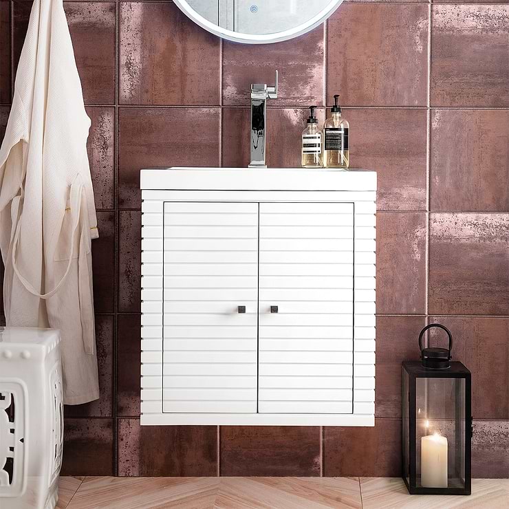 James Martin Vanities Linden 24" Glossy White Vanity And Counter