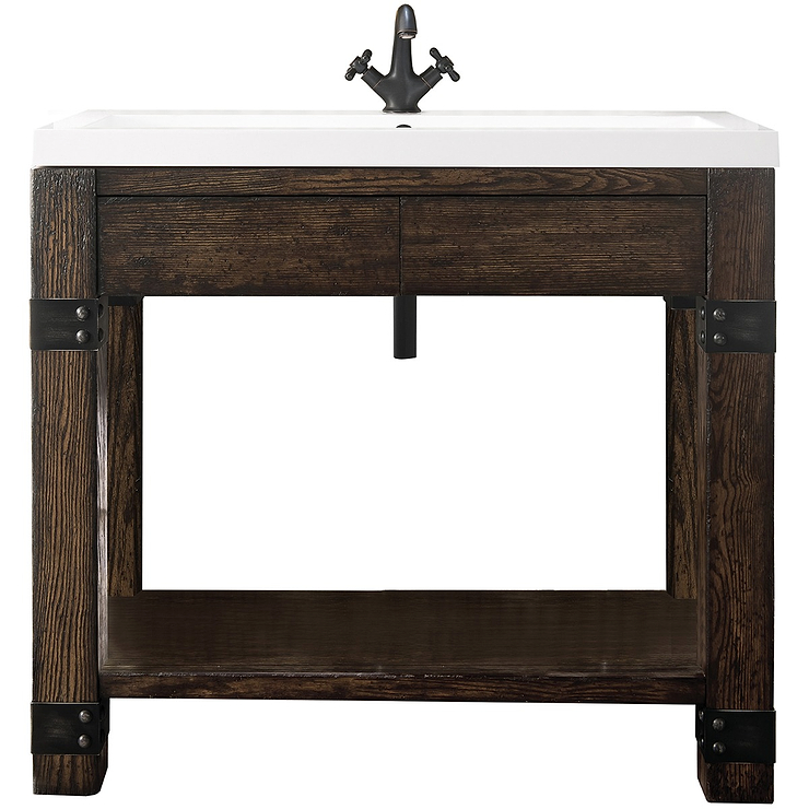 James Martin Vanities Brooklyn 40" Rustic Ash Vanity and Counter