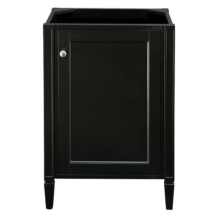 James Martin Vanities Britannia Black Onyx 24" Single Vanity with White Solid Surface Top