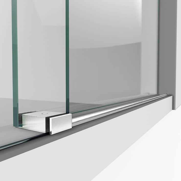 DreamLine Enigma-X 60x62 Reversible Sliding Bathtub  Door with Clear Glass in Brushed Stainless Steel