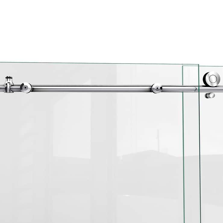 DreamLine Enigma-X 48x76 Reversible Sliding Shower Alcove Door with Clear Glass in Brushed Stainless Steel