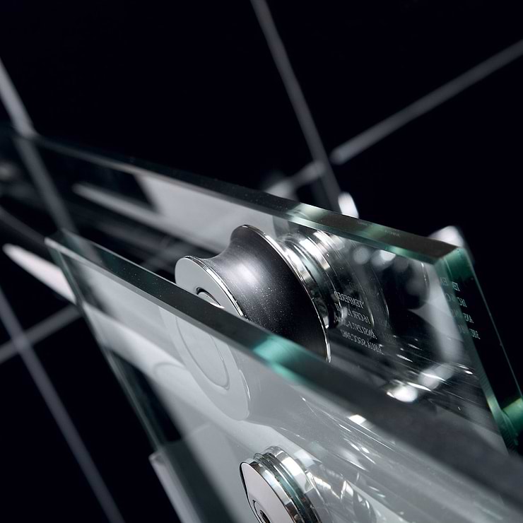 DreamLine Enigma-X 48x36x76 Reversible Sliding Enclosure Shower Door with Clear Glass in Polished Stainless Steel