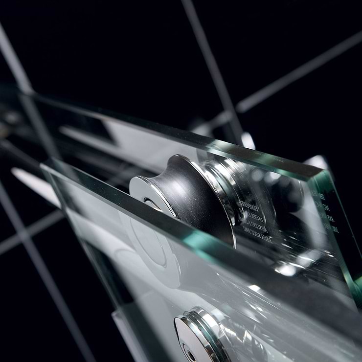 DreamLine Enigma-X 48x36x76 Reversible Sliding Enclosure Shower Door with Clear Glass in Brushed Stainless Steel