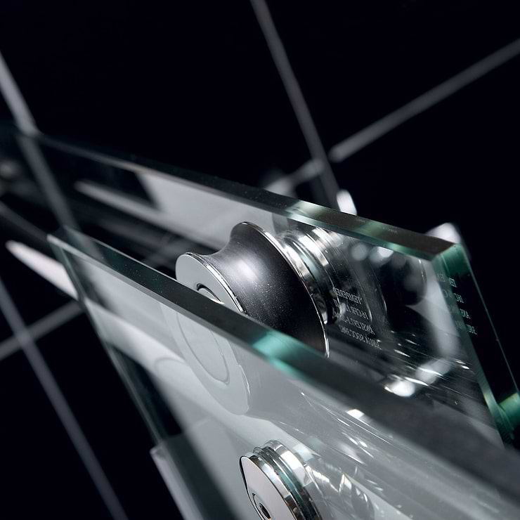 DreamLine Enigma-X 48x34x76 Reversible Sliding Enclosure Shower Door with Clear Glass in Brushed Stainless Steel