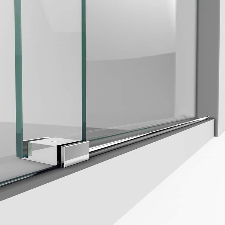 DreamLine Enigma-X 48x34x76 Reversible Sliding Enclosure Shower Door with Clear Glass in Polished Stainless Steel