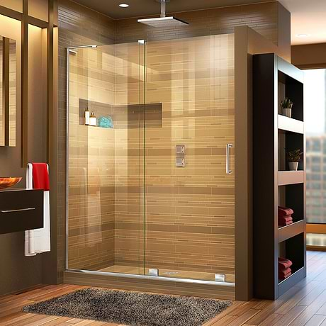 DreamLine Mirage-X 48x72 Left Sliding Shower Alcove Door with Clear Glass in Chrome