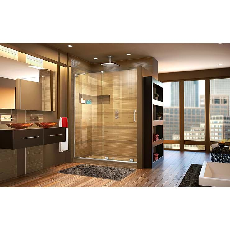 DreamLine Mirage-X 48x72 Left Sliding Shower Alcove Door with Clear Glass in Chrome