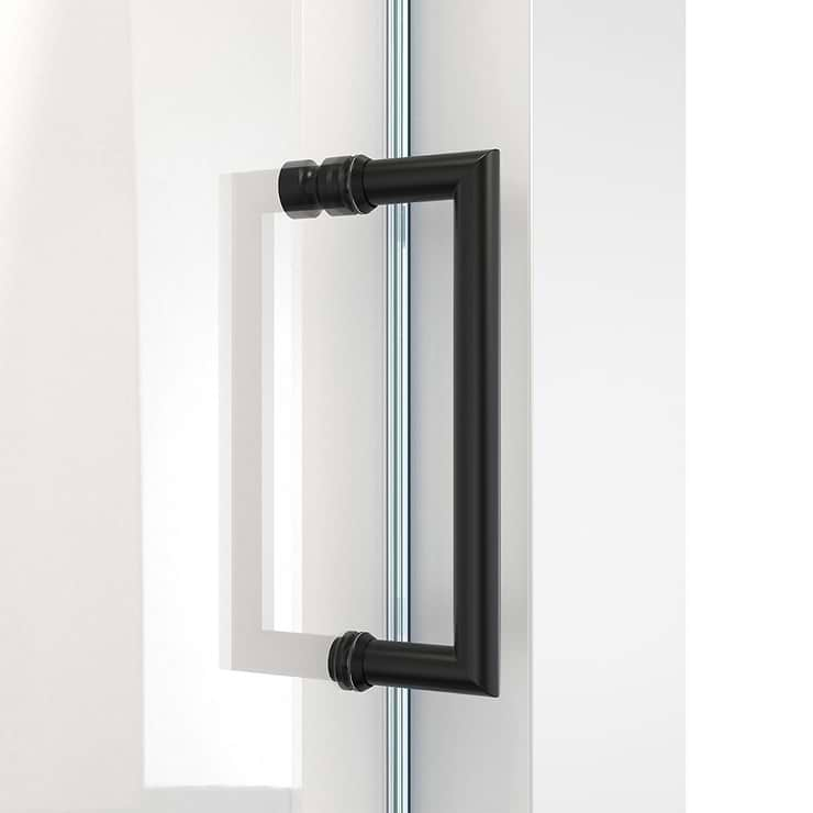 DreamLine Mirage-X 48x72 Reversible Sliding Shower Alcove Door with Clear Glass in Satin Black