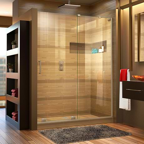 DreamLine Mirage-X 60x72 Right Sliding Shower Alcove Door with Clear Glass in Brushed Nickel