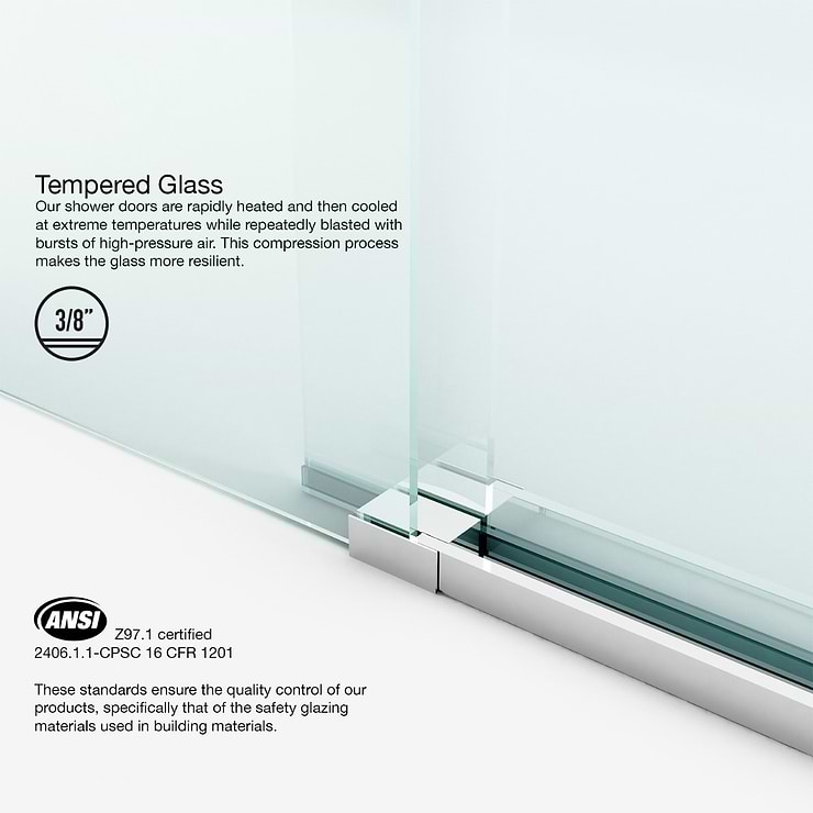 Acqua 60x79 Reversible Sliding Shower Alcove Door with Clear Glass in Chrome