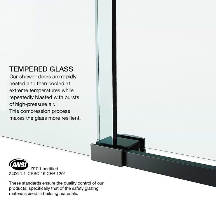 Acqua 60x79 Reversible Sliding Shower Alcove Door with Clear Glass in Matte Black