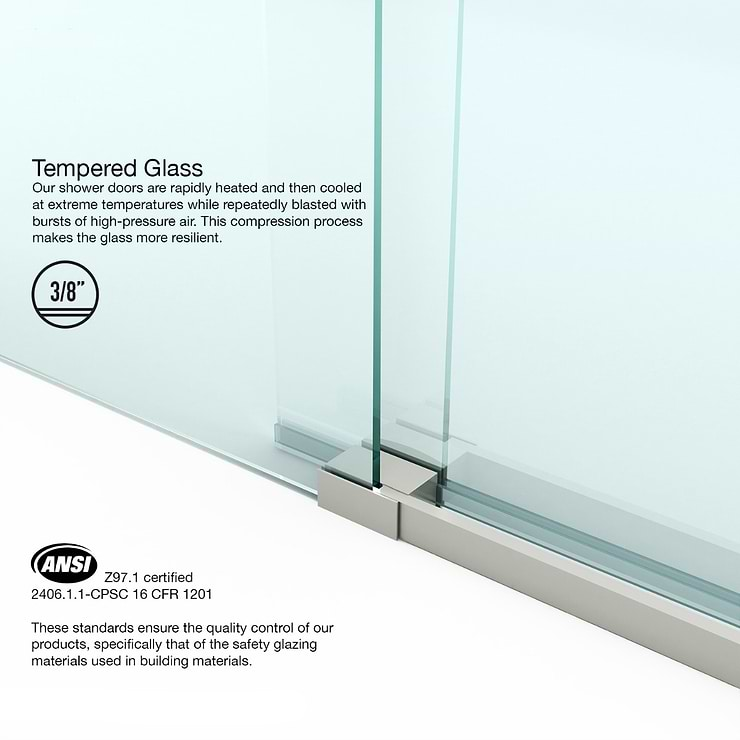 Acqua 60x79 Reversible Sliding Shower Alcove Door with Clear Glass in Stainless Steel