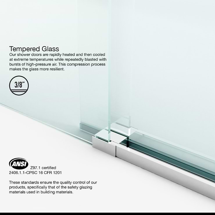 Acqua 60x58 Reversible Sliding Bathtub  Door with Clear Glass in Chrome