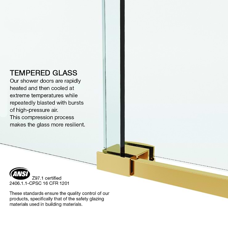 Acqua 60x58 Reversible Sliding Bathtub Door with Clear Glass in Brushed Gold