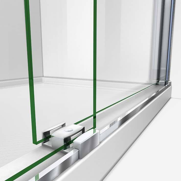 DreamLine Sapphire 48x76 Reversible Sliding Shower Alcove Door with Clear Glass in Chrome