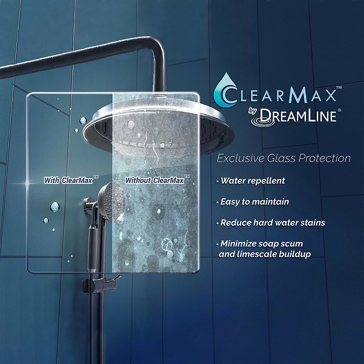 DreamLine Sapphire 48x76 Reversible Sliding Shower Alcove Door with Clear Glass in Chrome