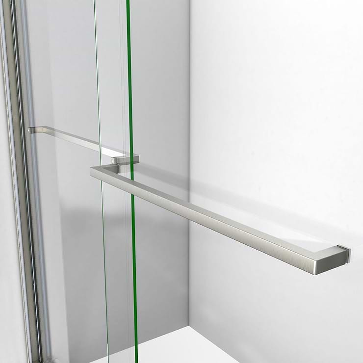 DreamLine Sapphire 60x76 Reversible Sliding Shower Alcove Door with Clear Glass in Brushed Nickel