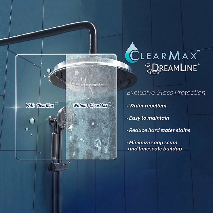 DreamLine Sapphire 60x76 Reversible Sliding Shower Alcove Door with Clear Glass in Chrome