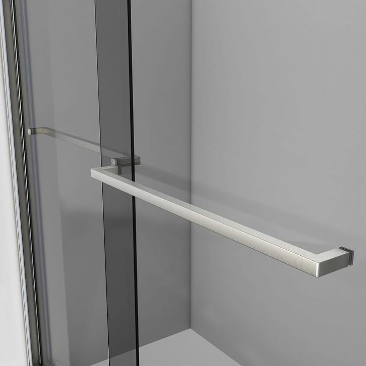 DreamLine Sapphire 60x76 Reversible Sliding Shower Alcove Door with Gray Glass in Brushed Nickel