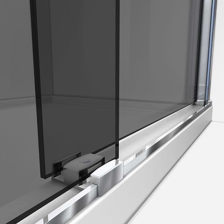 DreamLine Sapphire 60x60 Reversible Sliding Bathtub Door with Gray Glass in Chrome