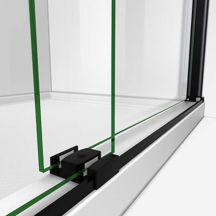 DreamLine Sapphire 60x60 Reversible Sliding Bathtub Door with Clear Glass in Satin Black