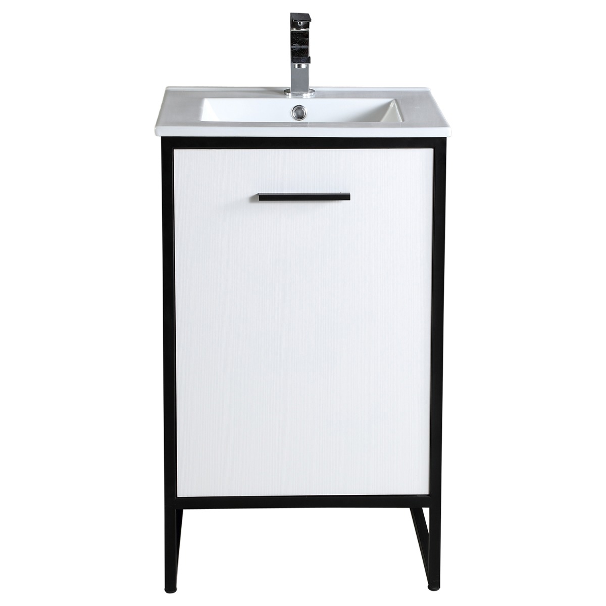 Oriel White Grain 20" Single Vanity with Integrated White Top