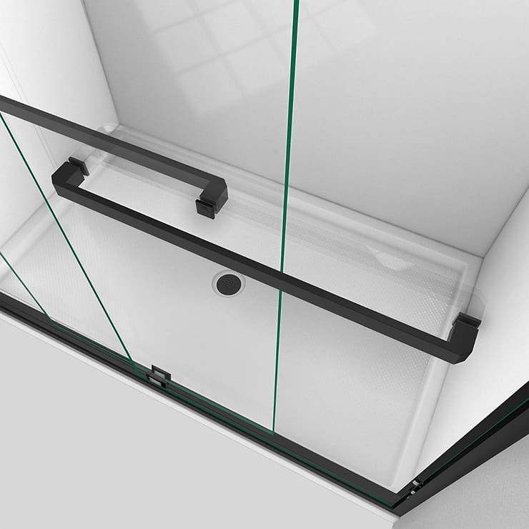 DreamLine Encore 48"x76" Reversible Sliding Shower Alcove Door with Clear Glass in Satin Black