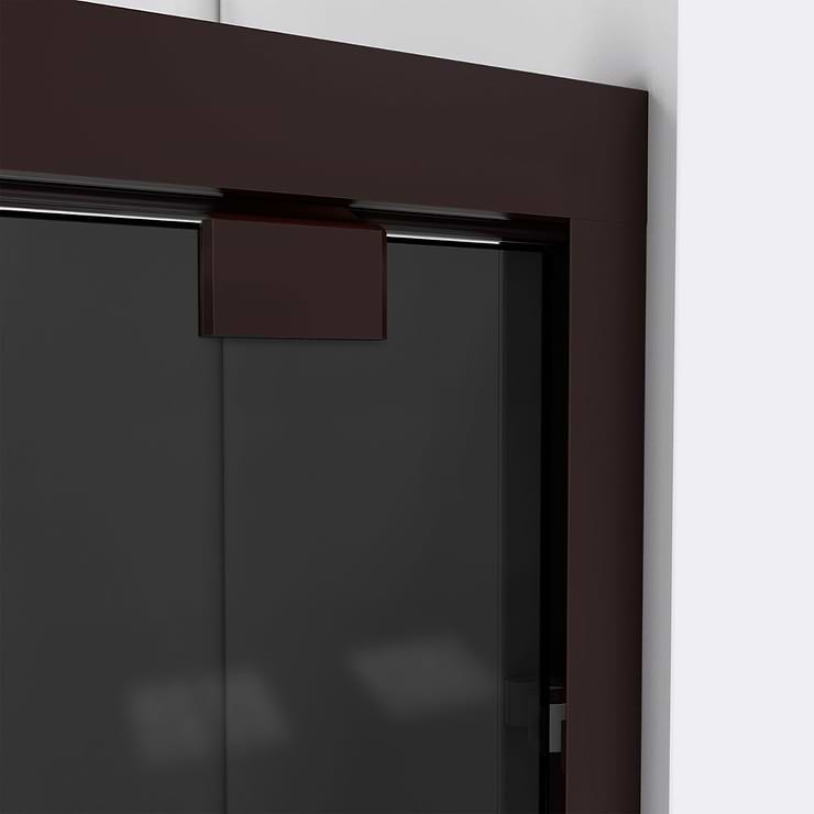 DreamLine Encore 60"x76" Reversible Sliding Shower Alcove Door with Smoke Gray Glass in Oil Rubbed Bronze