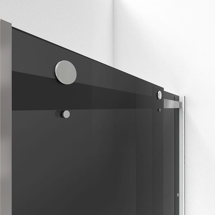 DreamLine Essence 48"x76" Reversible Sliding Shower Alcove Door with Smoke Gray Glass in Brushed Nickel