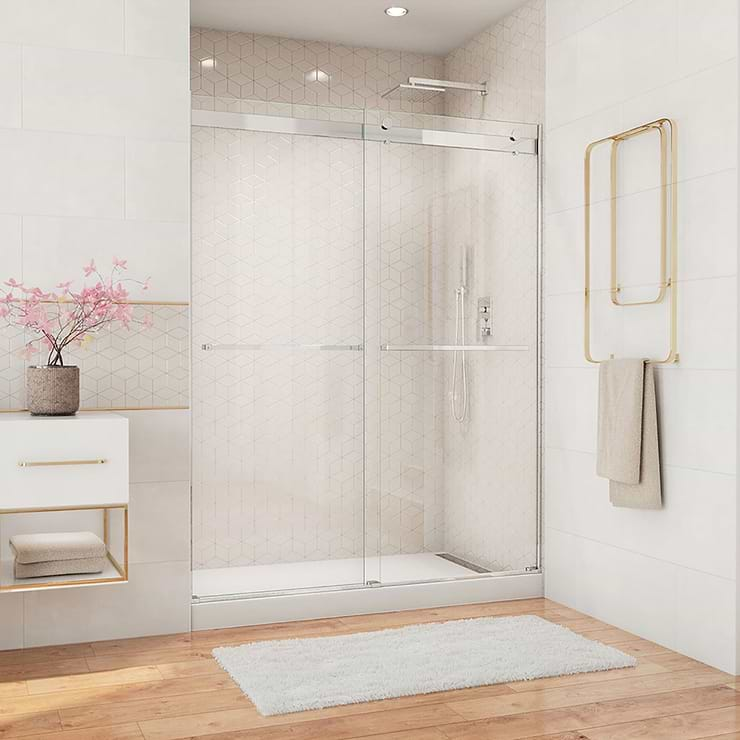 DreamLine Essence 60"x76" Reversible Sliding Shower Alcove Door with Clear Glass in Chrome