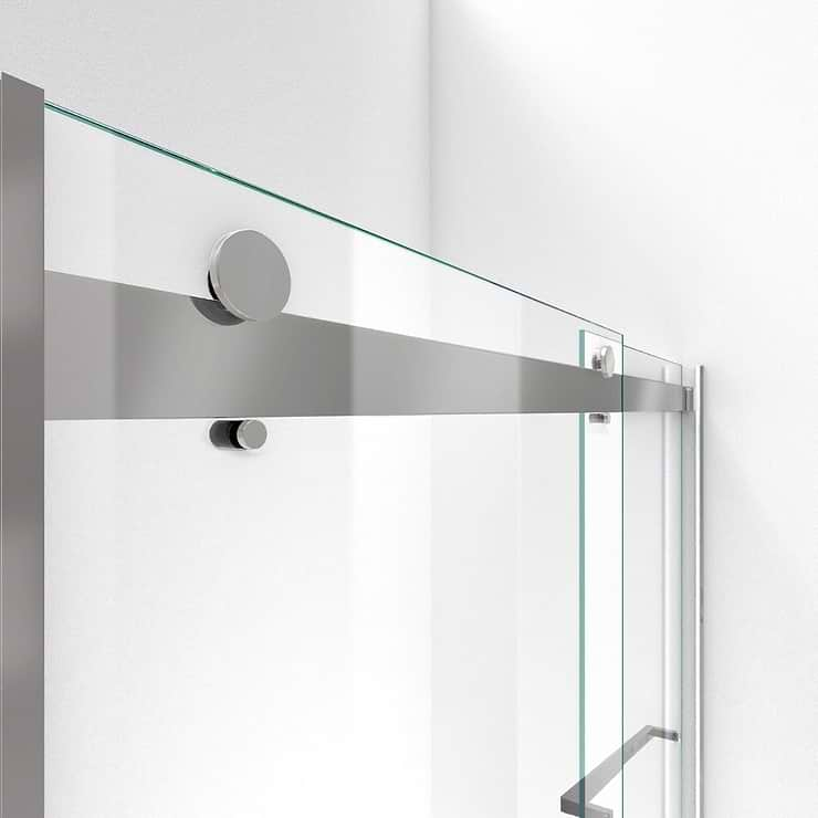 DreamLine Essence 60"x76" Reversible Sliding Shower Alcove Door with Clear Glass in Brushed Nickel