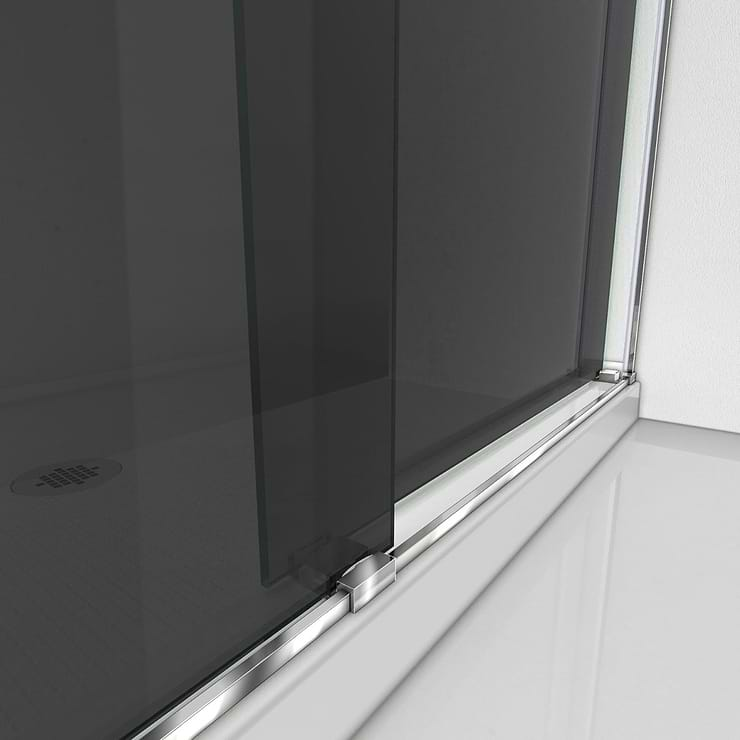 DreamLine Essence 60"x76" Reversible Sliding Shower Alcove Door with Smoke Gray Glass in Chrome