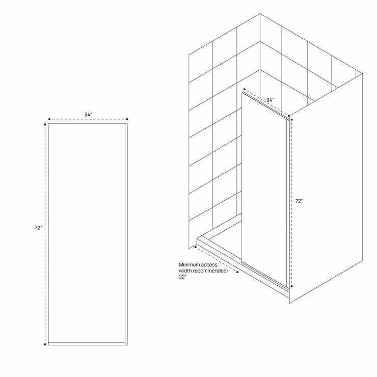 DreamLine Linea 34x72" Reversible Shower Screen with Clear Glass in  Oil Rubbed Bronze