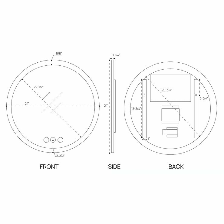 Rige 24" Round LED Mirror