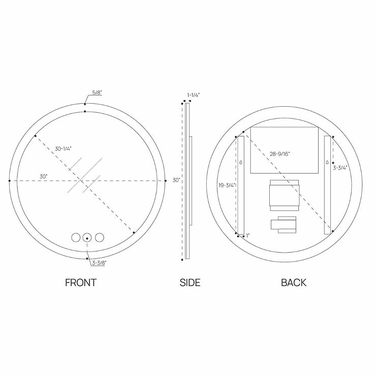 Rige 32" Round LED Mirror