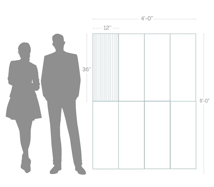 Mod White 12x36 3D Fluted Matte Ceramic Tile 