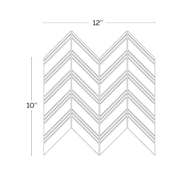 Monarch Cipollino With Thassos Strips 1x4 Herringbone Polished Marble Tile