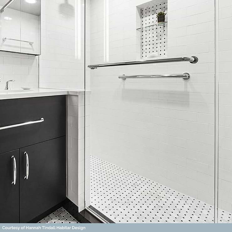 Arbor Carrara With Black Dot 3x2 Marble Tile- Polished