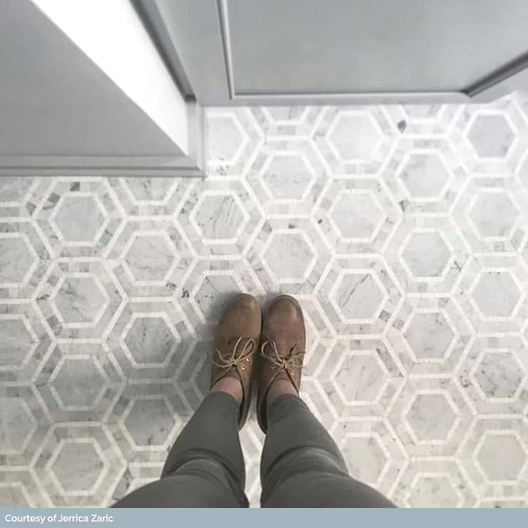 Nova Lynx 6" Hexagon Gray Marble Polished Mosaic Tile