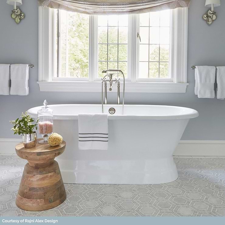 Nova Lynx 6" Hexagon Gray Marble Polished Mosaic Tile