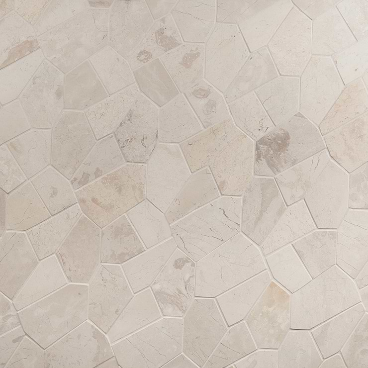 Nature Organica Lovina White Honed Marble Mosaic Tile