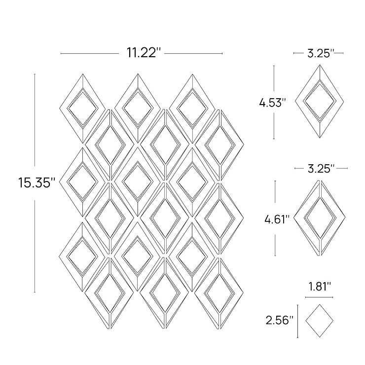 Nabi Jewel Natural White 3D Glossy Glass Mosaic Tile
