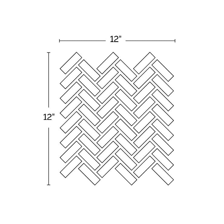 Nero Marquina 1/2"x4" Herringbone Polished Marble Mosaic Tile