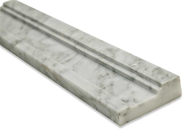 Carrara Novel 2x12 Marble Chair Rail Liner