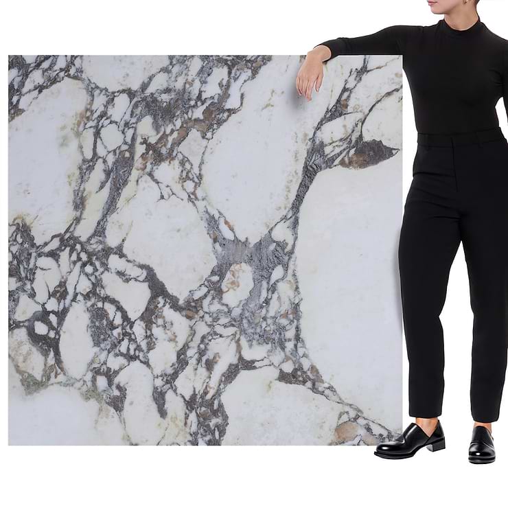 Autograph Arabescato White 48x48 Marble Look Satin Porcelain Tile