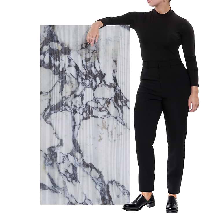 Autograph Vibe Arabescato White 24x48 3D Textured Marble Look Matte Porcelain Tile