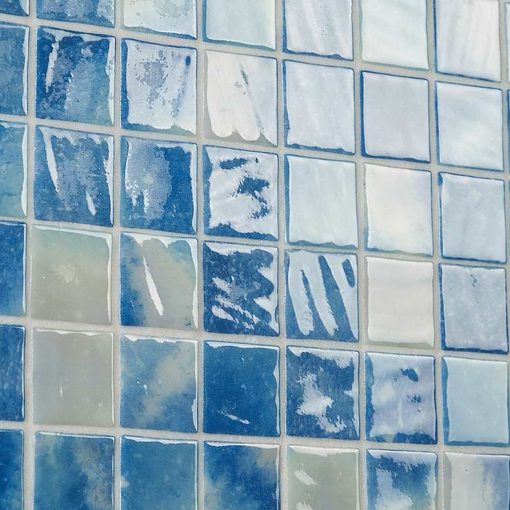 Swim Bluestone 2x2 Polished Glass Mosaic Tile