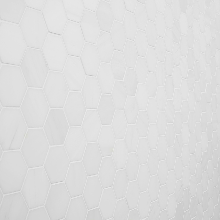 Bianco Dolomite White 2" Hexagon Premium Honed Marble Mosaic Tile