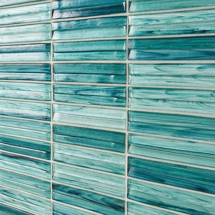 Maya Stacked Teal Mosaic Tile